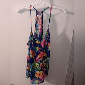 Arizona Jean Company Blue Tropical Floral Sundress